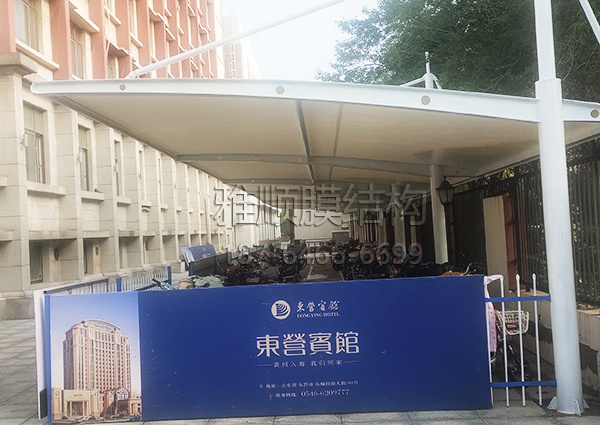 膜結構自行車棚-東營市東營賓館交付使用